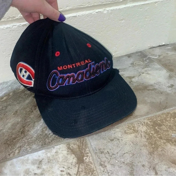 Men’s Vintage 1993 Montreal Canadians NHL Snap Back  Hat Zephyr brand Worn Out - Picture 2 of 14